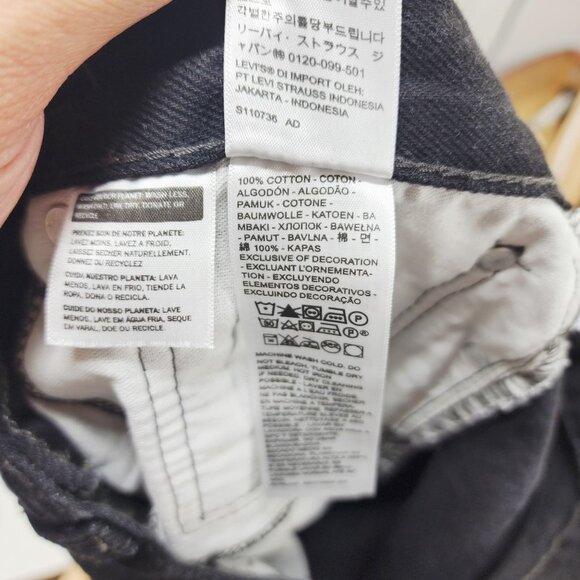 Levis 505 Mens Straight Leg Jeans W34 L34 Black Denim - Picture 11 of 11